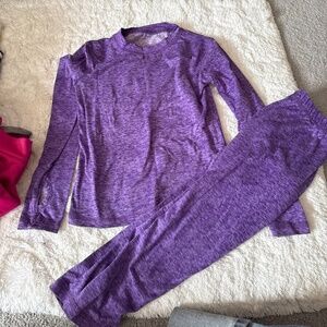 Girls size 4/5 Athletic works purple base layer set